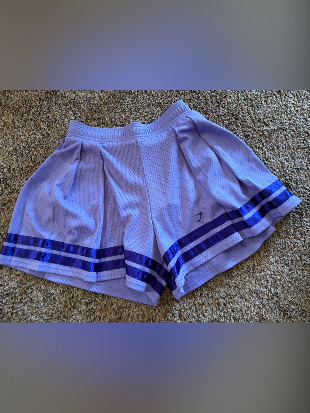 Gymshark Lavender Athletic Shorts with Royal Blue Trim